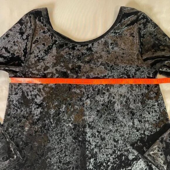 Emetla Black Crushed Velvet Swing Babydoll Dress Back Cutout Size S - Picture 8 of 15